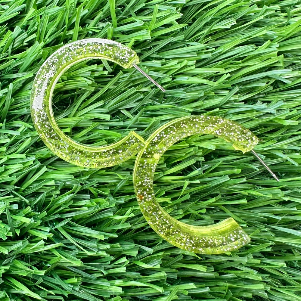 Sparkling Yellow Hoop Earrings
